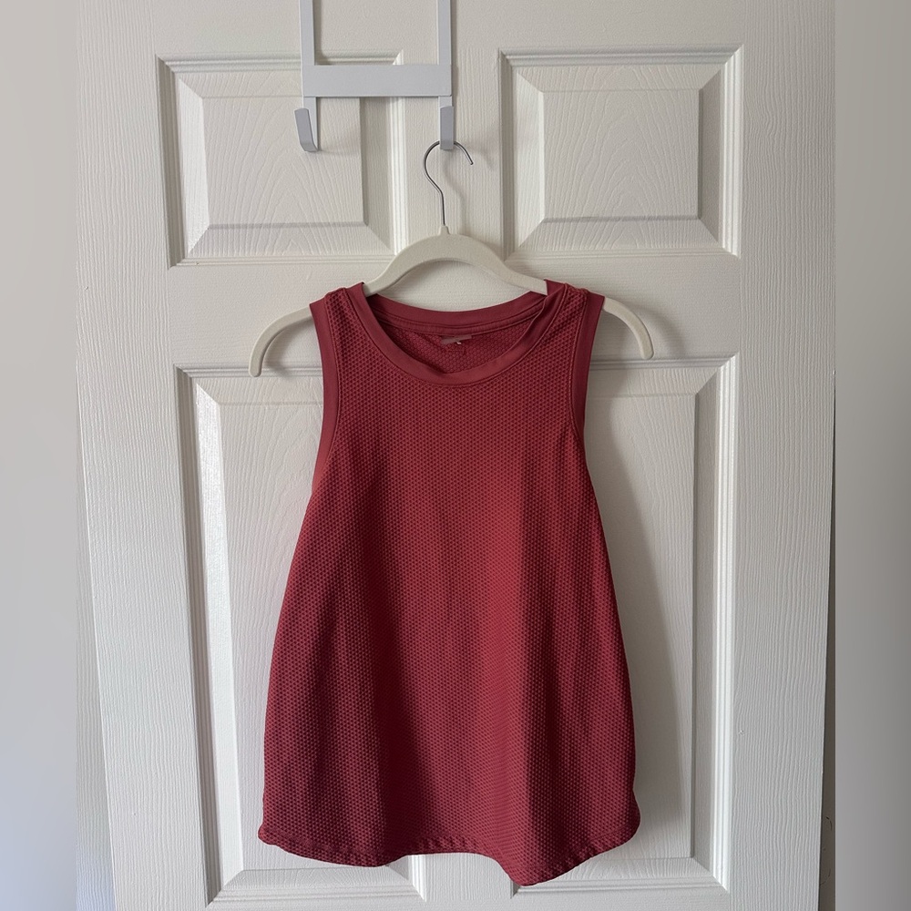 CALIA by Carrie Underwood Women's Renew Arches Mesh Tank Top Set Rust & Lt Green - Picture 5 of 7